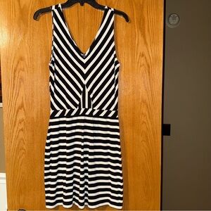 Daniel Cremieux Black and White Fit and Flare Mini Dress